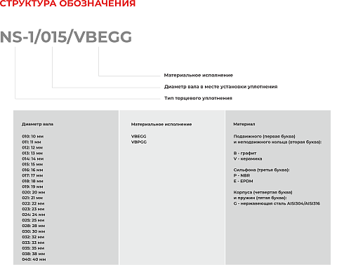 Торцевое уплотнение NS-1/013/VBEGG в Казани фото