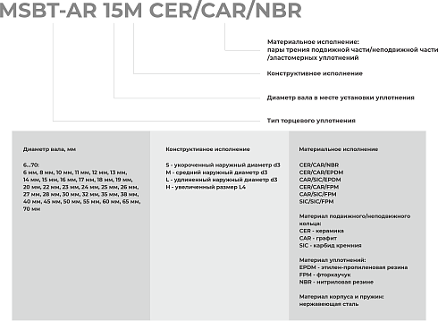Торцевое уплотнение MSBT-AR-65 CAR/SIC/EPDM в Казани фото