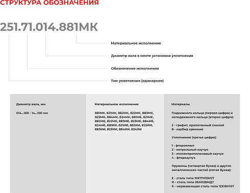 Торцевое уплотнение 251.71.100.884МК в Казани фото
